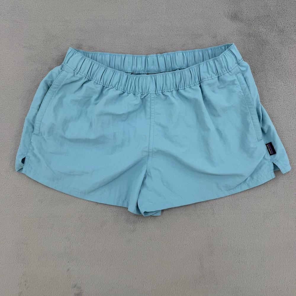 Patagonia Shorts Barely Baggies Womens Size M Light Blue Nylon Outdoor Running